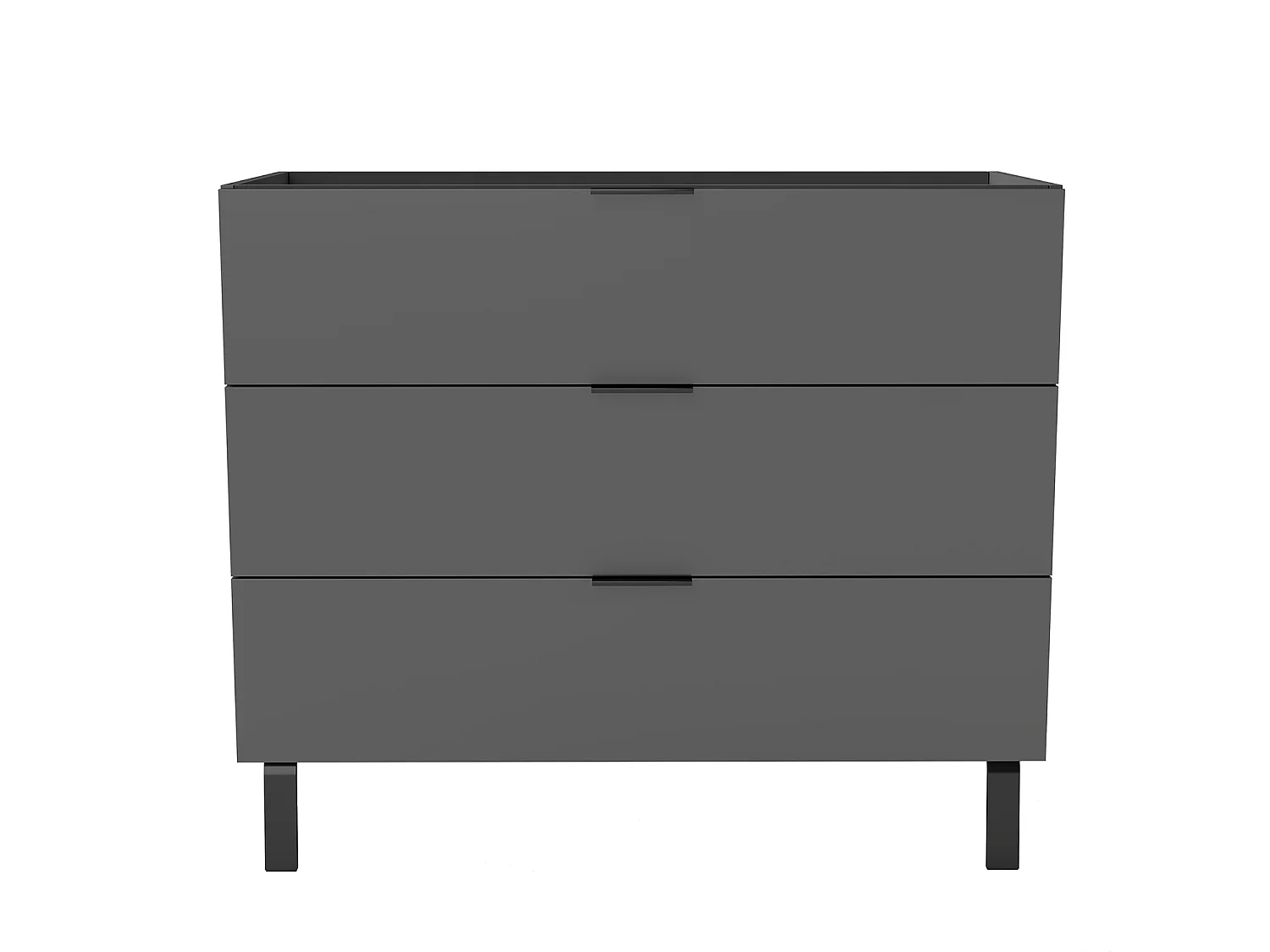 AICA Ensembles de meubles de Salle de Bain 100cm avec Pieds, sans vasque, avec 3 tiroirs, Anthracite, pour vasque encastré, Style Moderne