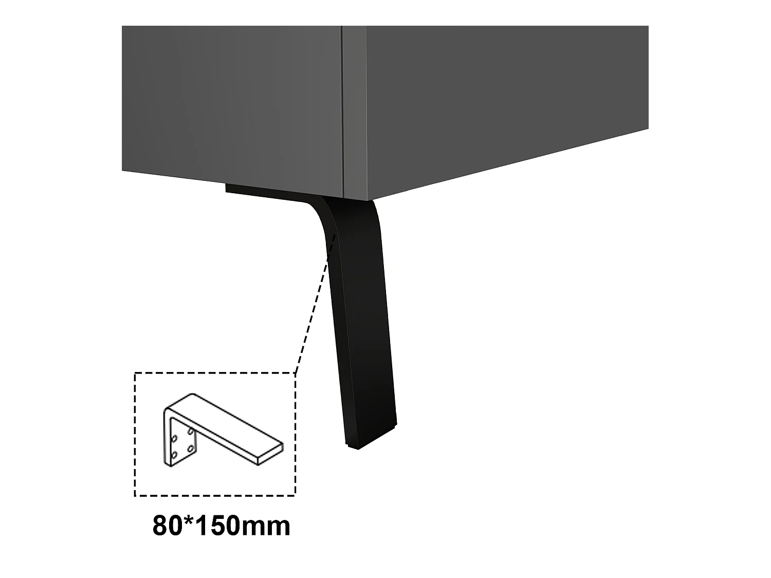 AICA Ensembles de meubles de Salle de Bain 100cm avec Pieds, et vasque en céramique, 3 tiroirs, Anthracite, Style Moderne