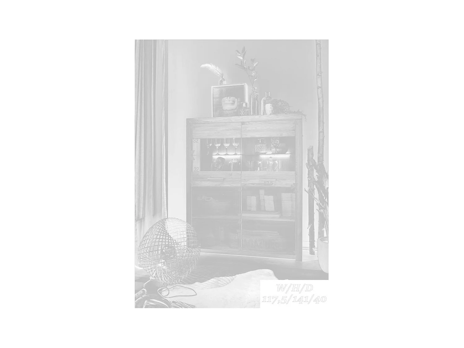 Aparador 1.18x0.4x1.41 m Carvalho Robusto WZ-169