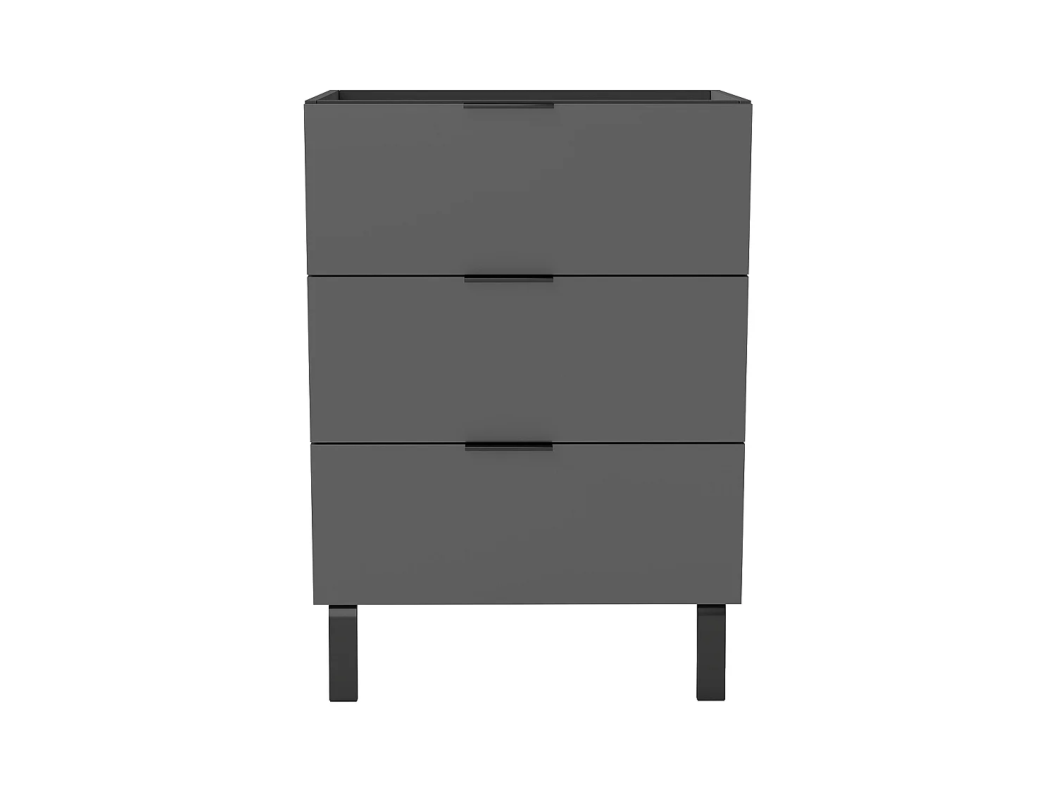 AICA Ensembles de meubles de Salle de Bain 60cm avec Pieds, sans vasque, avec 3 tiroirs, Anthracite, pour vasque encastré, Style Moderne