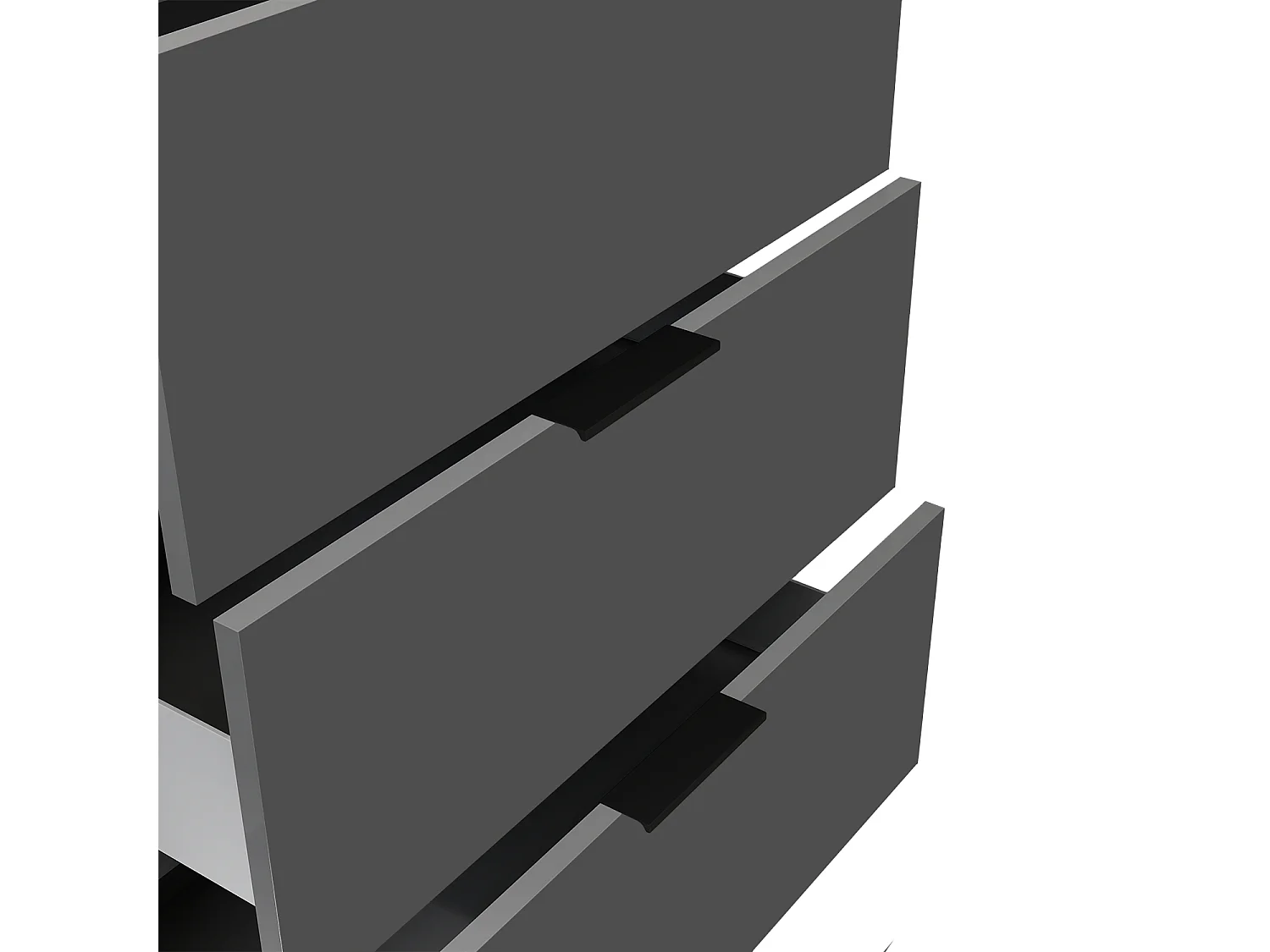 AICA Ensembles de meubles de Salle de Bain 60cm avec Pieds, sans vasque, avec 3 tiroirs, Anthracite, pour vasque encastré, Style Moderne