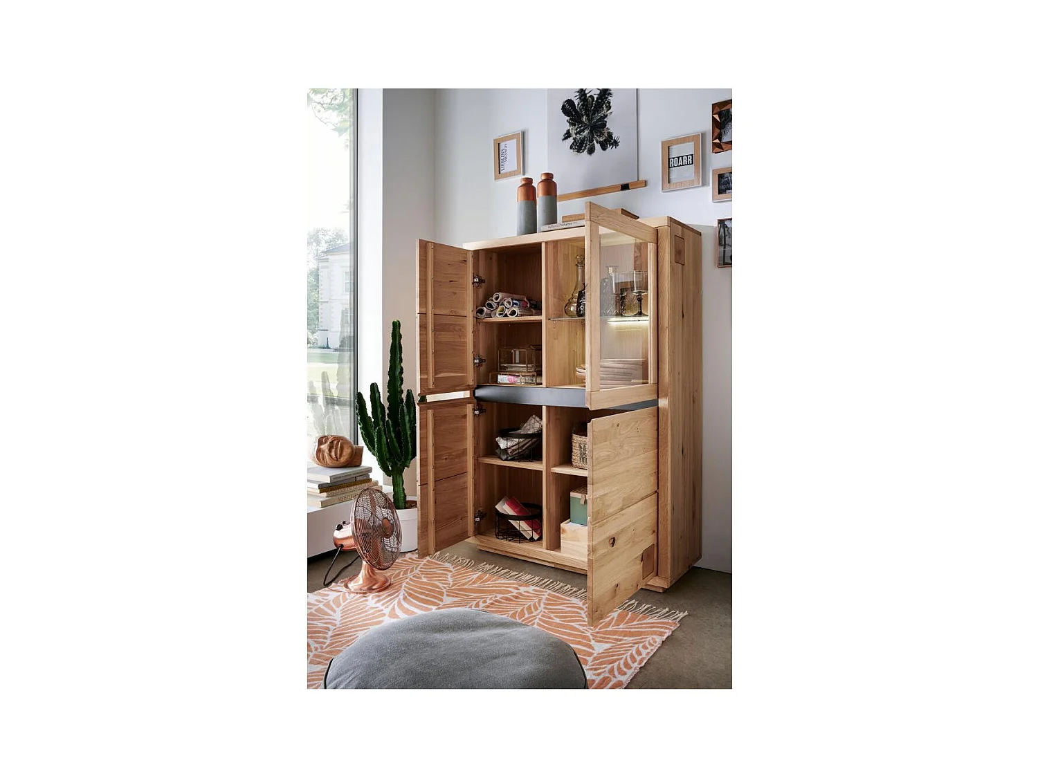 Buffet 103x40x148 cm chêne huilé FENDE WZ-0159