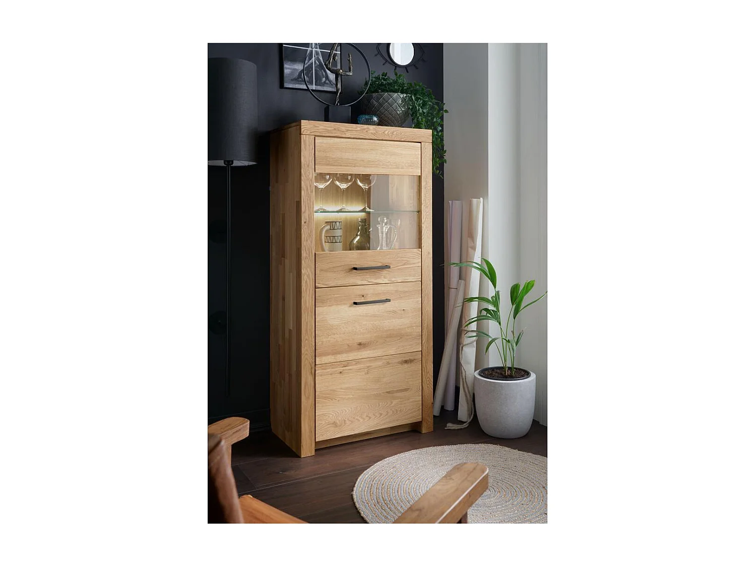 Sideboard 65x40x141 cm Eiche Robusto WZ-169