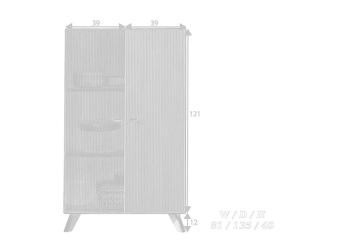 Sideboard 81x40x135 cm Braun Doryda wz-0624