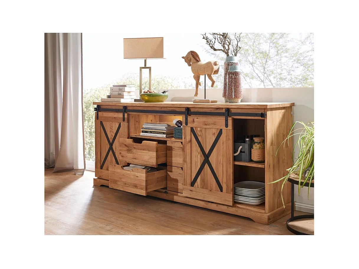 Buffet 198x42x83 cm Chêne huilé NYKS WZ-0424