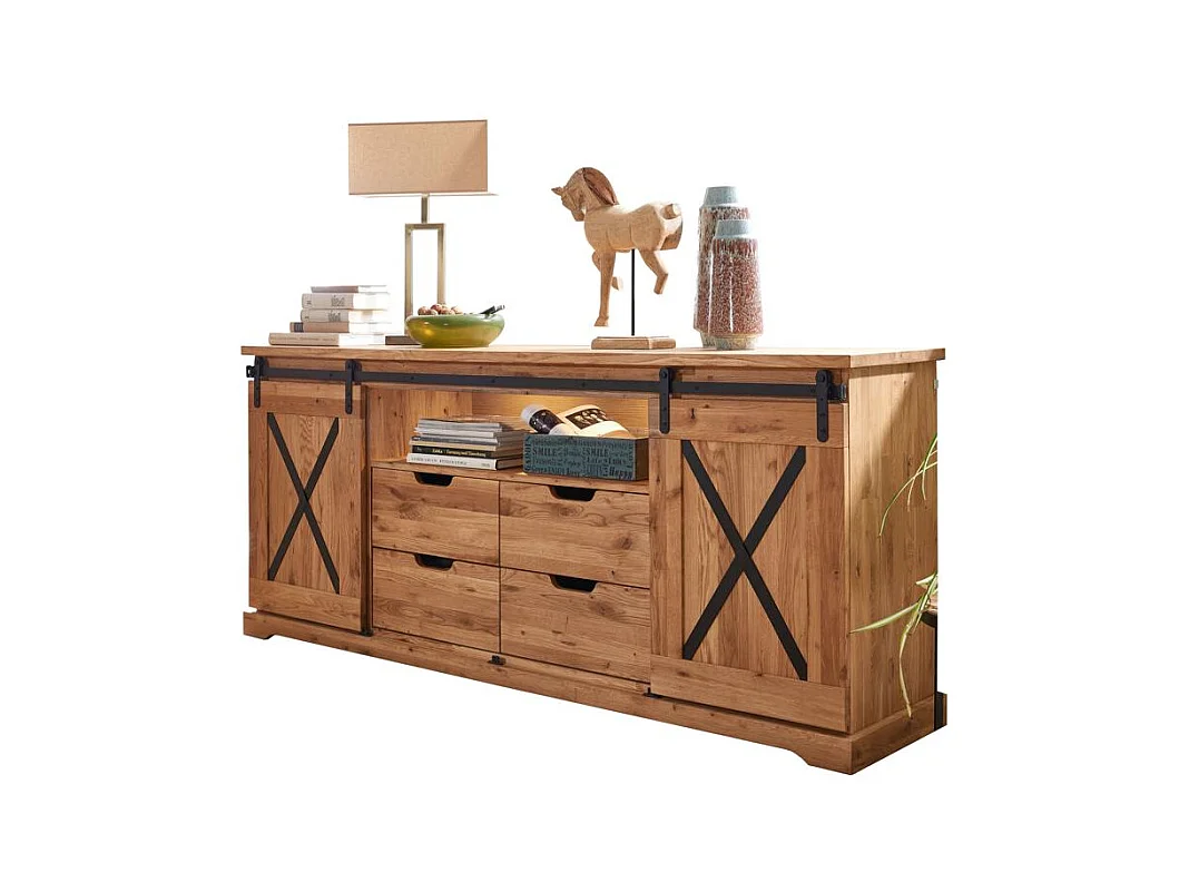 Buffet 198x42x83 cm Chêne huilé NYKS WZ-0424