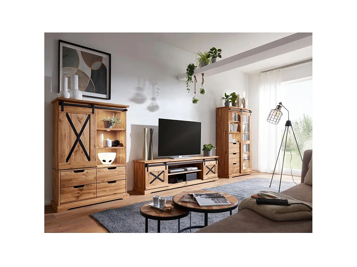 Sideboard 198x42x83 cm Eiche geölt NYKS WZ-0424