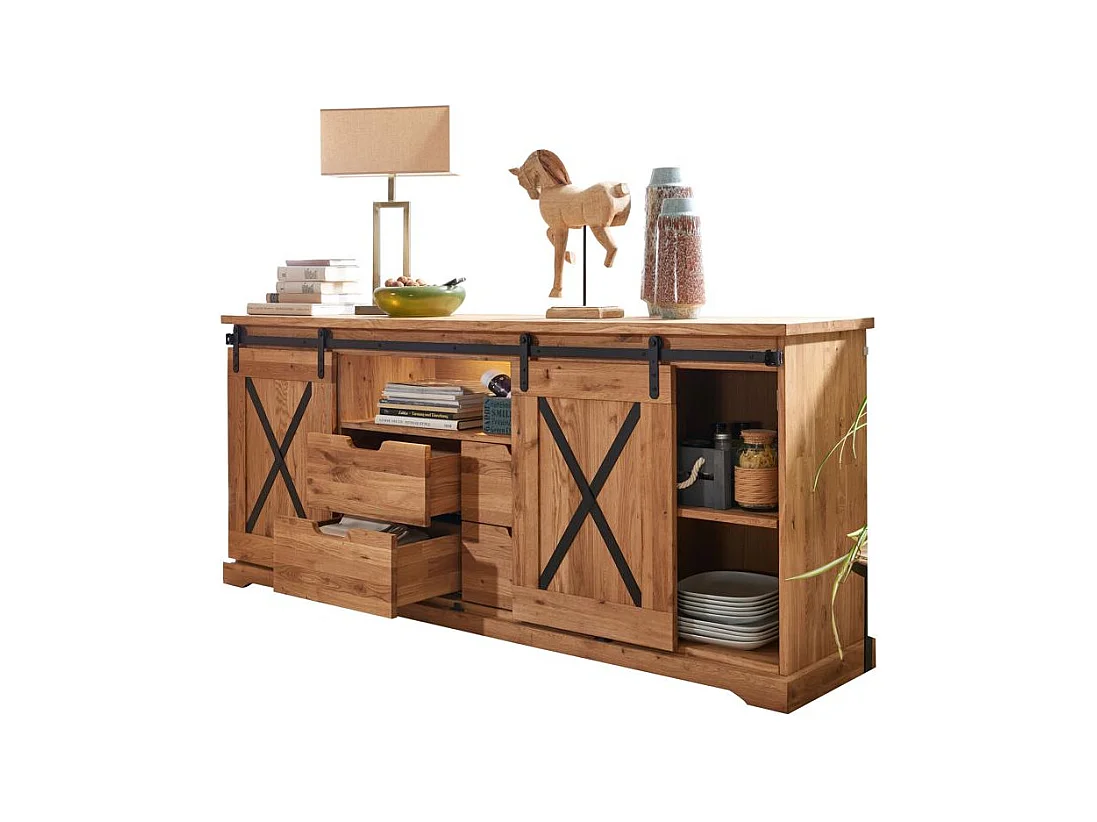 Sideboard 198x42x83 cm Eiche geölt NYKS WZ-0424