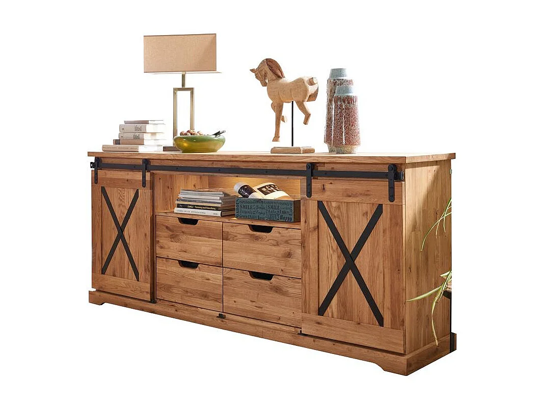 Sideboard 198x42x83 cm Eiche geölt NYKS WZ-0424