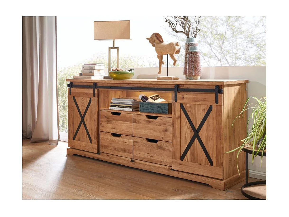 Sideboard 198x42x83 cm Eiche geölt NYKS WZ-0424