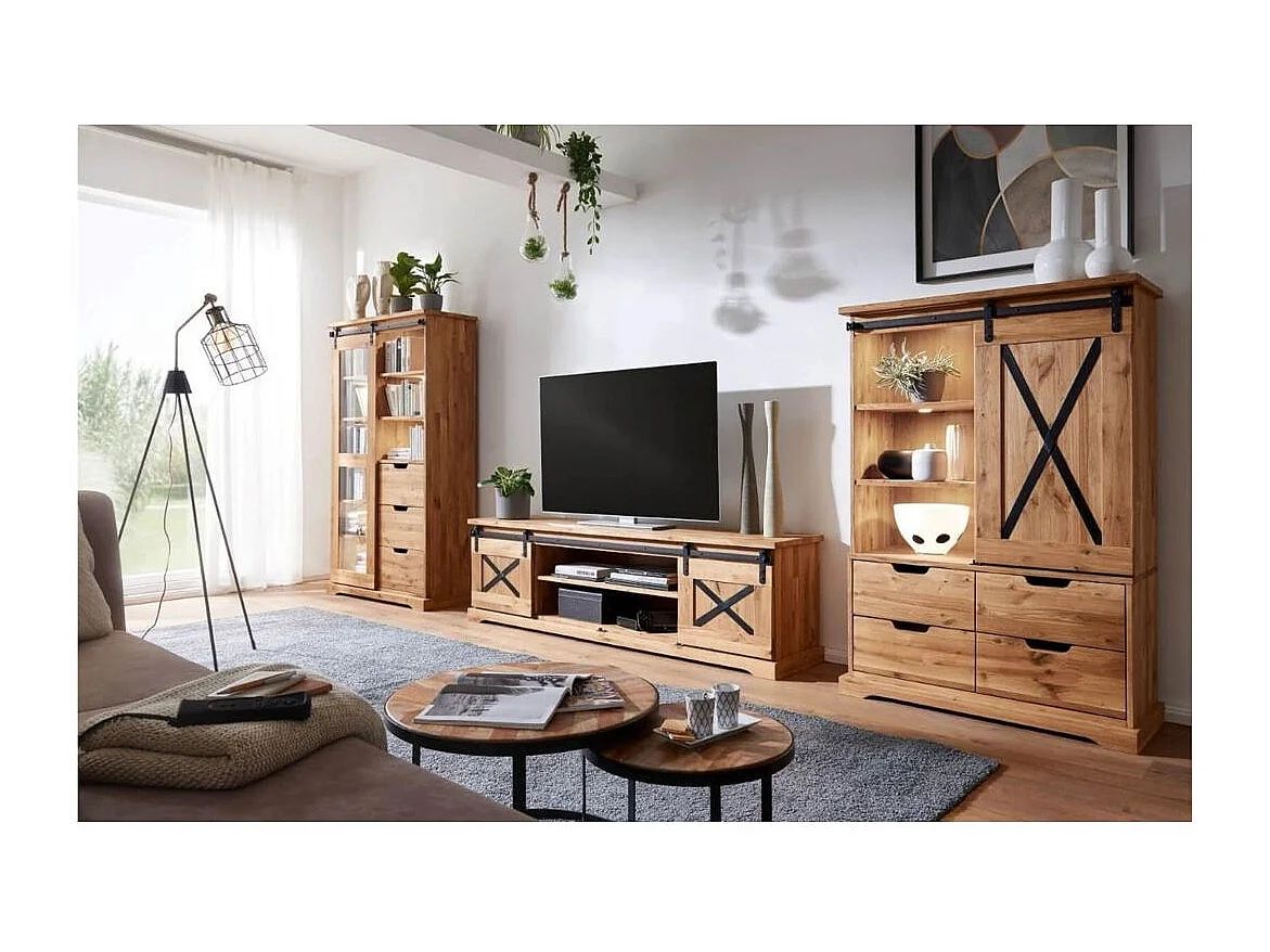 Sideboard 198x42x83 cm Eiche geölt NYKS WZ-0424