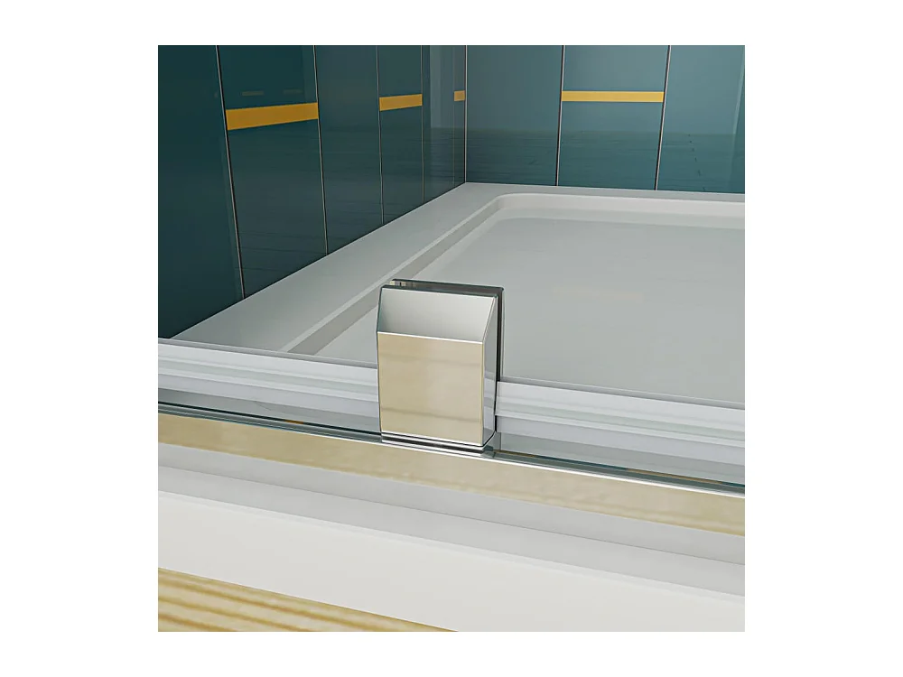 90x70x185cm 5mm Sicherheitsglas Pendeltür mit Seitenwand Falttür Duschkabine