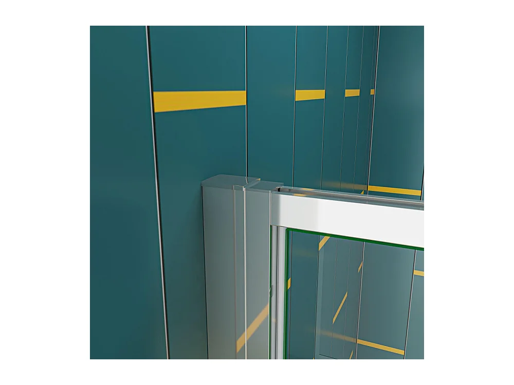 90x80x185cm 5mm Sicherheitsglas Pendeltür mit Seitenwand Falttür Duschkabine