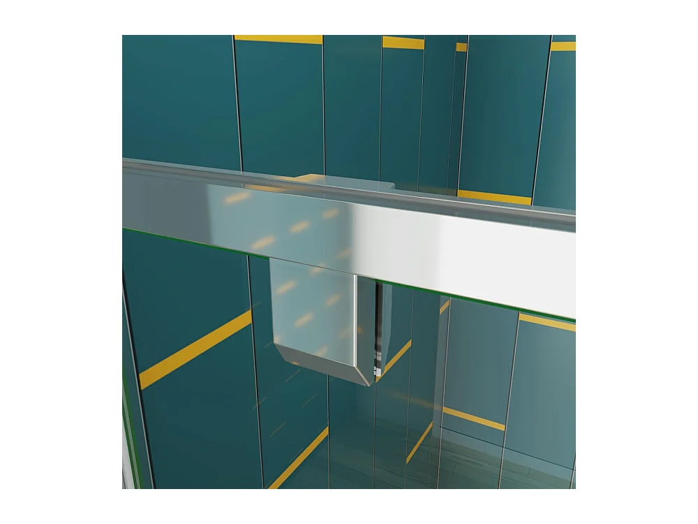 100x70x185cm 5mm Sicherheitsglas Pendeltür mit Seitenwand Falttür Duschkabine