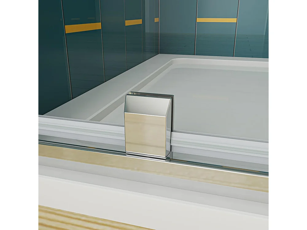 100x70x185cm 5mm Sicherheitsglas Pendeltür mit Seitenwand Falttür Duschkabine