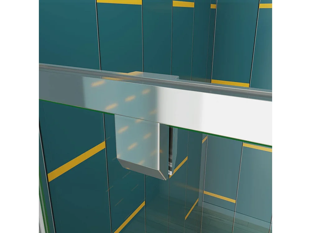 90x90x185cm 5mm Sicherheitsglas Pendeltür mit Seitenwand Falttür Duschkabine