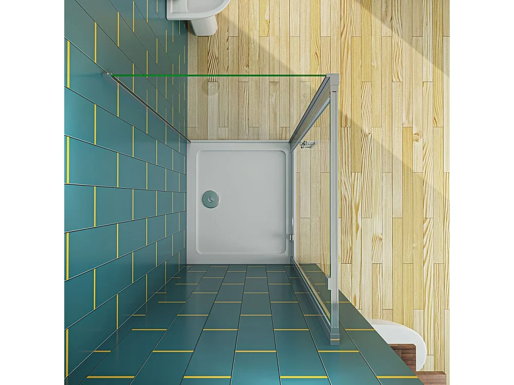 80x70x185cm 5mm Sicherheitsglas Pendeltür mit Seitenwand Falttür Duschkabine