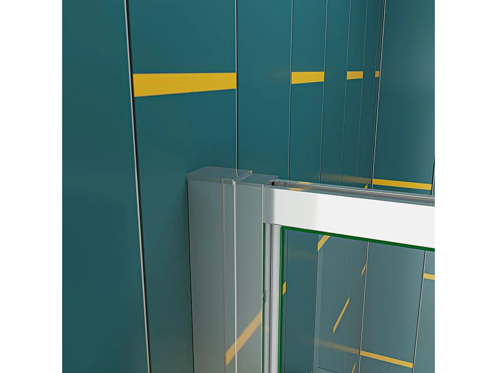 100x90x185cm 5mm Sicherheitsglas Pendeltür mit Seitenwand Falttür Duschkabine