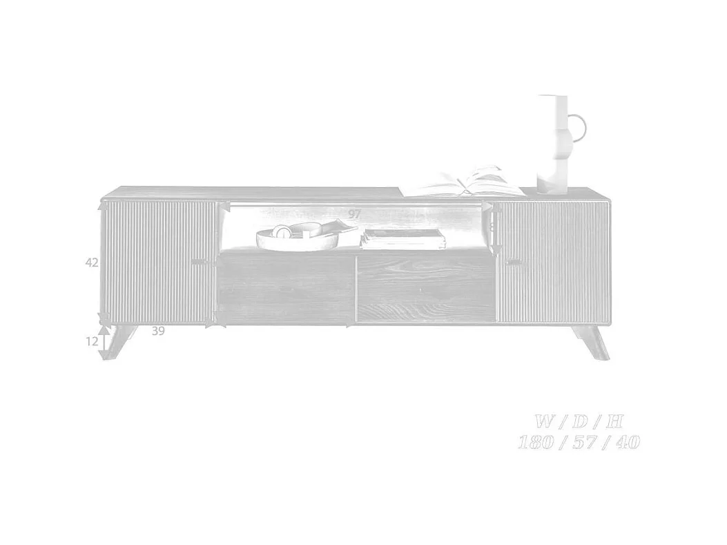 Komoda RTV 1,8x0,4x0,57 m brązowa doryda wz-0624
