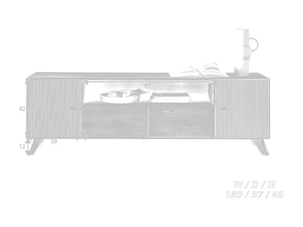 Mobile TV 1,8x0,4x0,57 m marrone doryda wz-0624