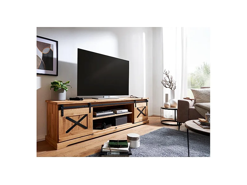 TV-Sideboard 198x42x56 cm Eiche geölt Nyks WZ-0424