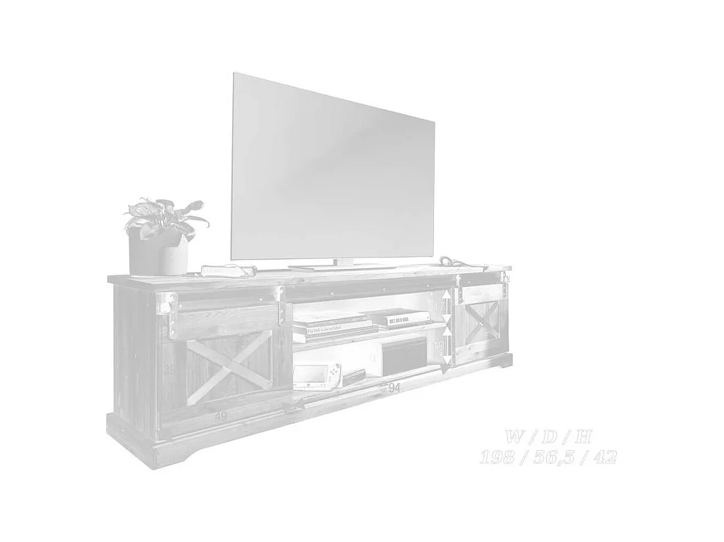 TV-Sideboard 198x42x56 cm Eiche geölt Nyks WZ-0424