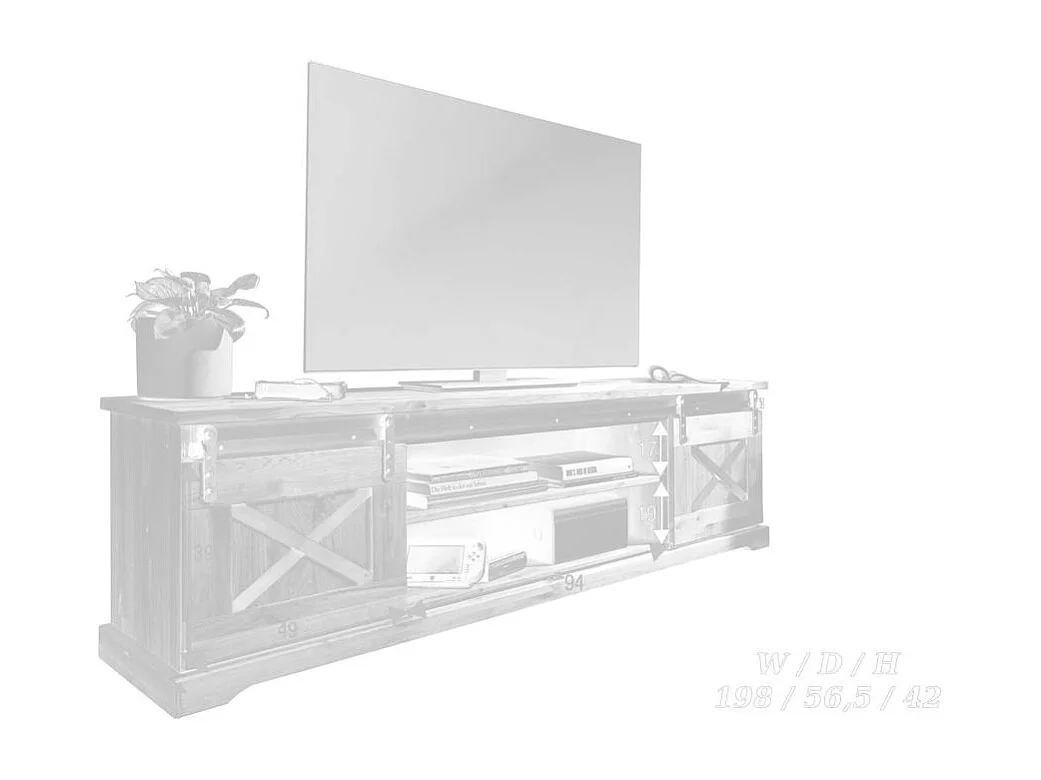 Mobile TV laterale 198x42x56 cm rovere oliato nyks wz-0424
