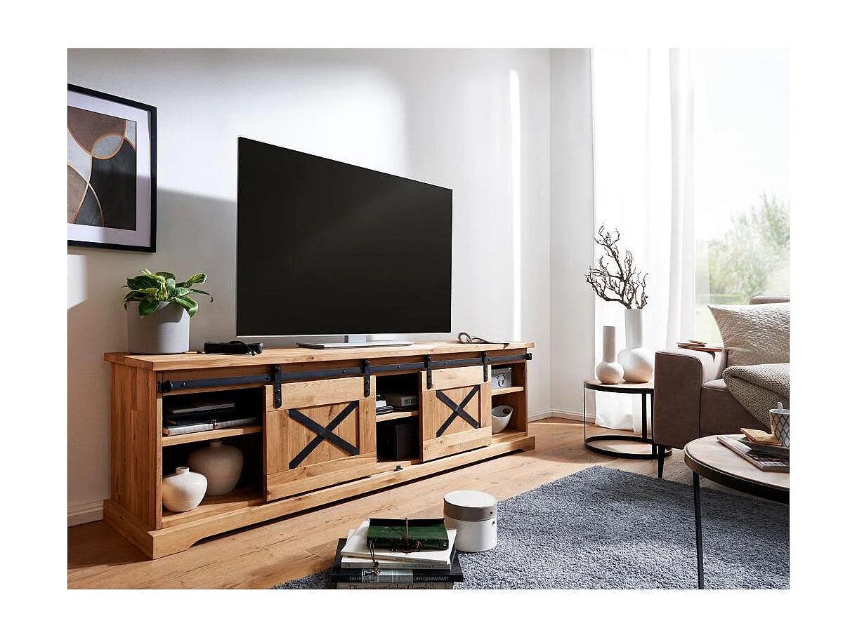 Mobile TV laterale 198x42x56 cm rovere oliato nyks wz-0424