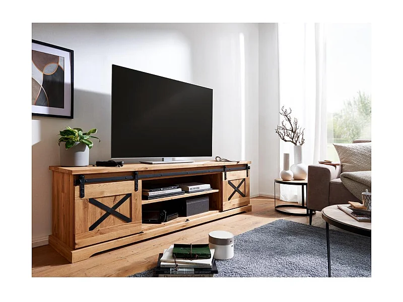 Mobile TV laterale 198x42x56 cm rovere oliato nyks wz-0424