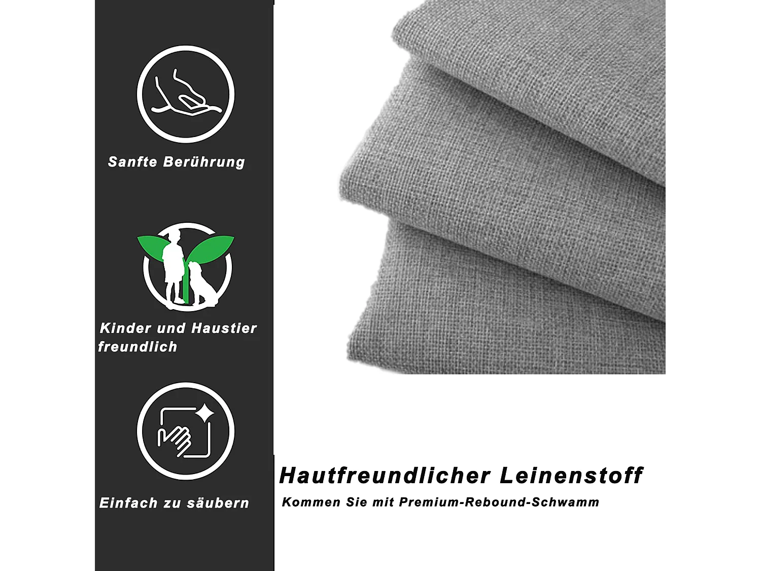 Cama de armazenamento hidráulica 180x200 cm em linho cinza – Cama de casal multifuncional, tecido altamente confortável