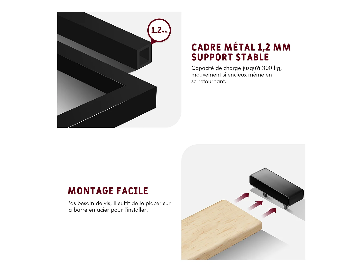 Lit 150 x 200 cm avec tête de lit capitonnée - Lit double avec tête de lit - Taupe