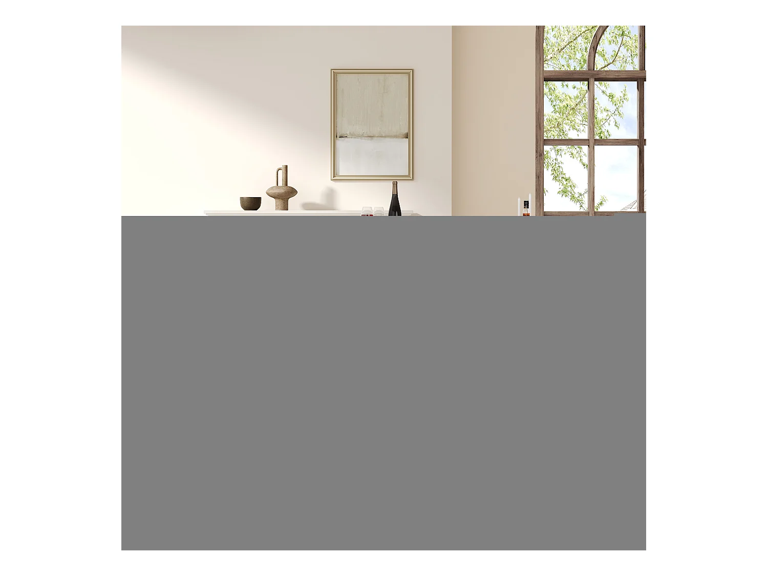 Table à manger extensible - 120/160 x 75 x 75.5 cm - pour cuisine et salon - MDF + métal - naturel