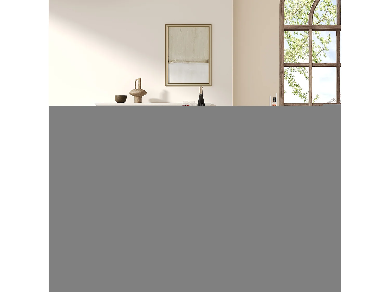 Table à manger extensible - 120/160 x 75 x 75.5 cm - pour cuisine et salon - MDF + métal - naturel