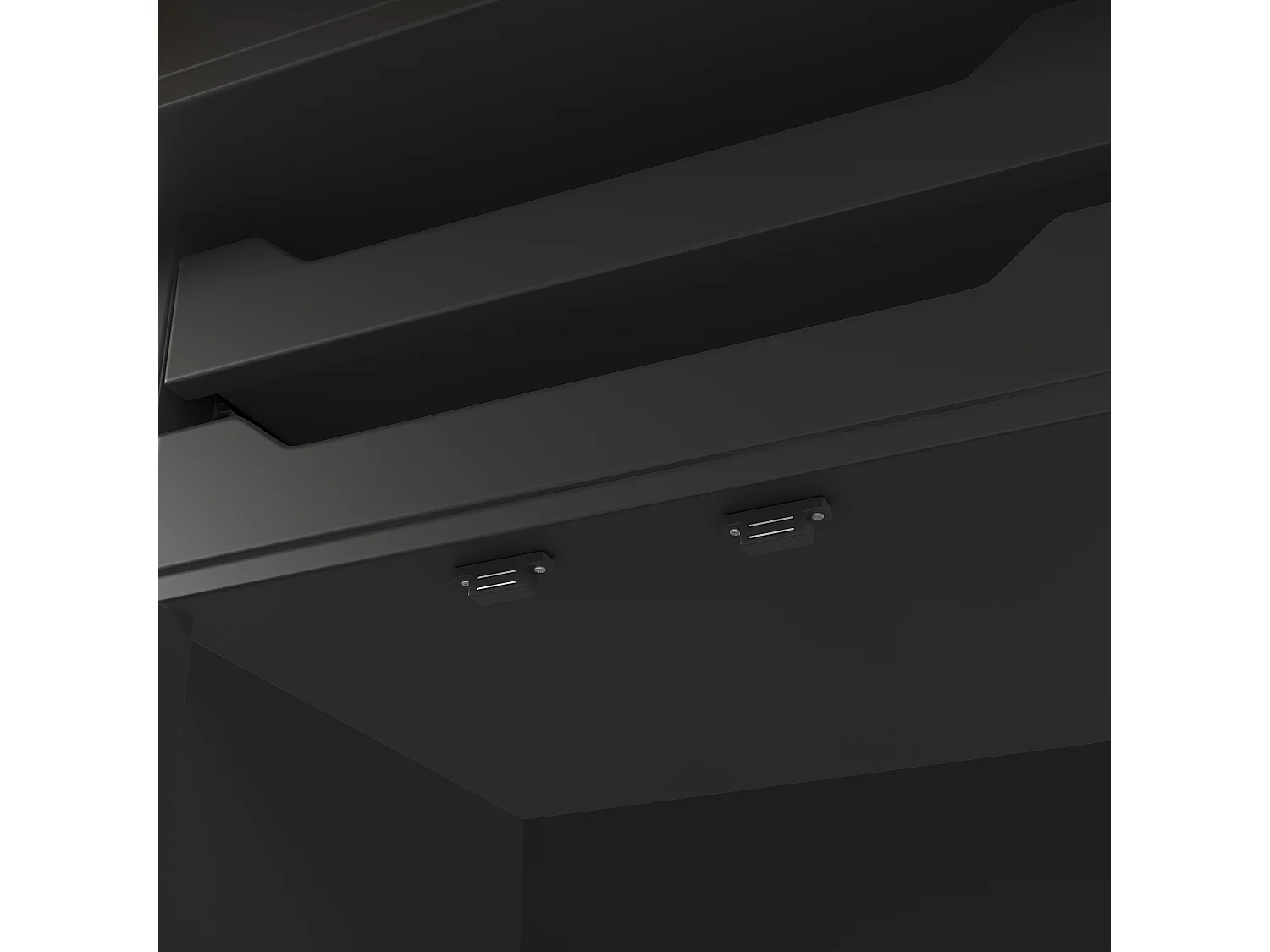 Utdragbart matbord för 6 personer - 110/140 x 80 cm x 76 cm - med 2 lådor + 2 dörrar - MDF - svart