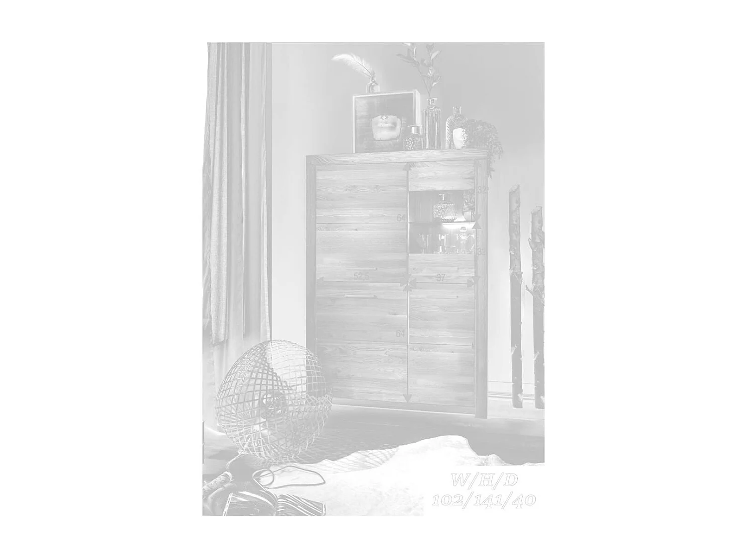 Schrank 1x40x151 cm Eiche Robusto WZ-169