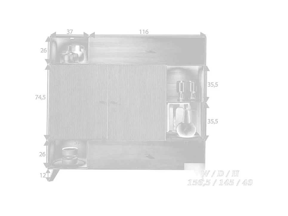 Kredens 1565x400x1450 mm tytoń buk DORYDA WZ-0624