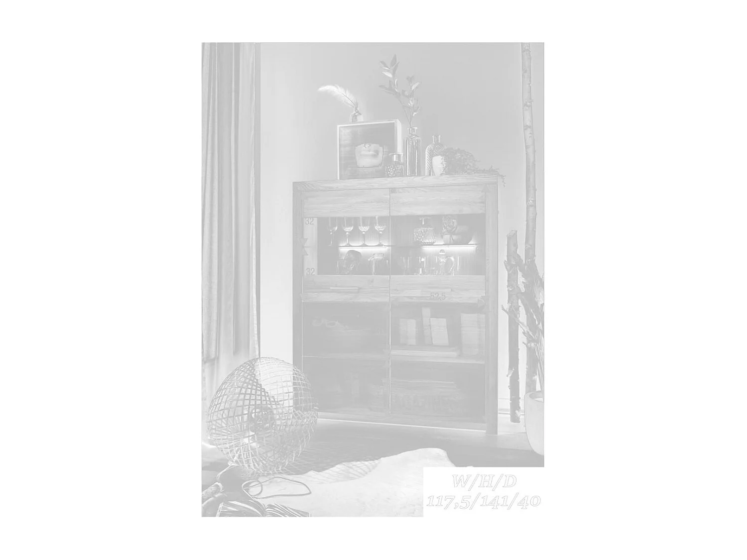 Sideboard 1x40x151 cm Eiche Robusto WZ-169