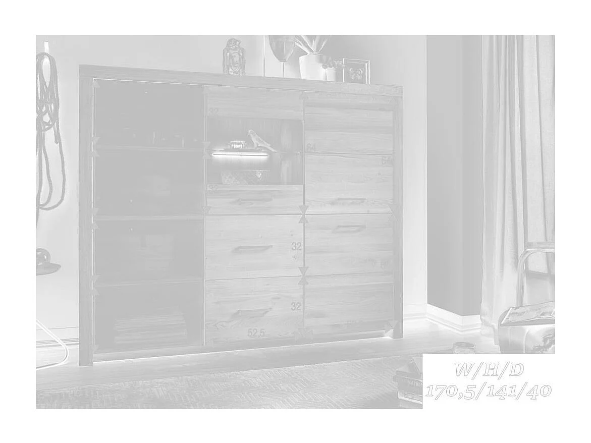 Schrank 170,5x40x141 cm Eiche Robusto WZ-169
