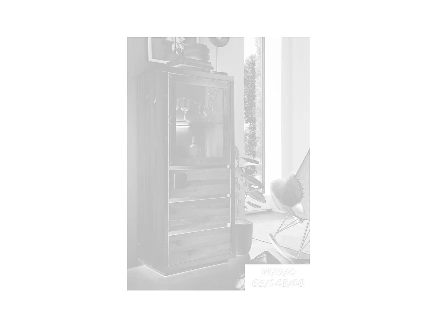 Armoire 65x40x148 cm Chêne huilé FENDE WZ-0159