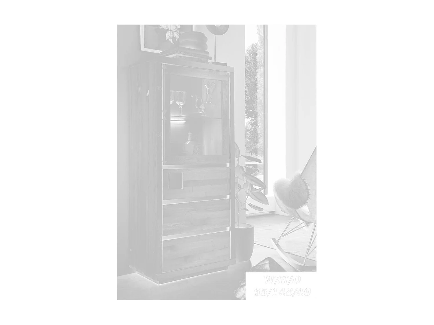 Schrank 65x40x148 cm Eiche geölt FENDE WZ-0159