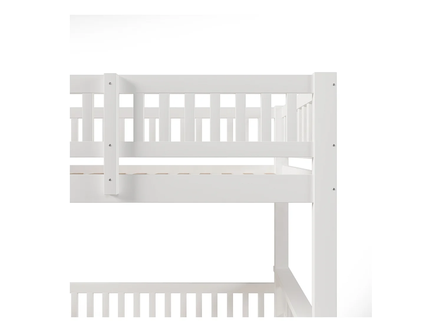 Kinder-Etagenbett - 90 x 200 cm + 140 x 200 cm - mit Leiter + Bettgitter - Holz - weiß