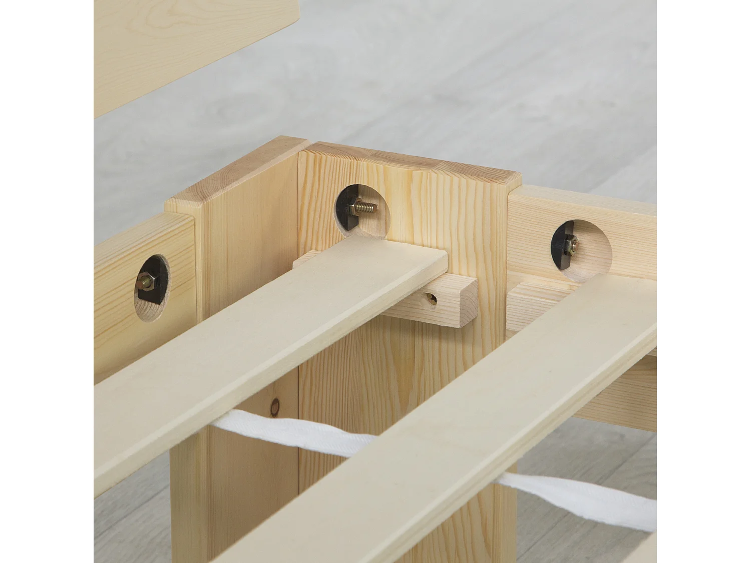 Doppelbett 140x200 cm, helles Holz, Futonbett