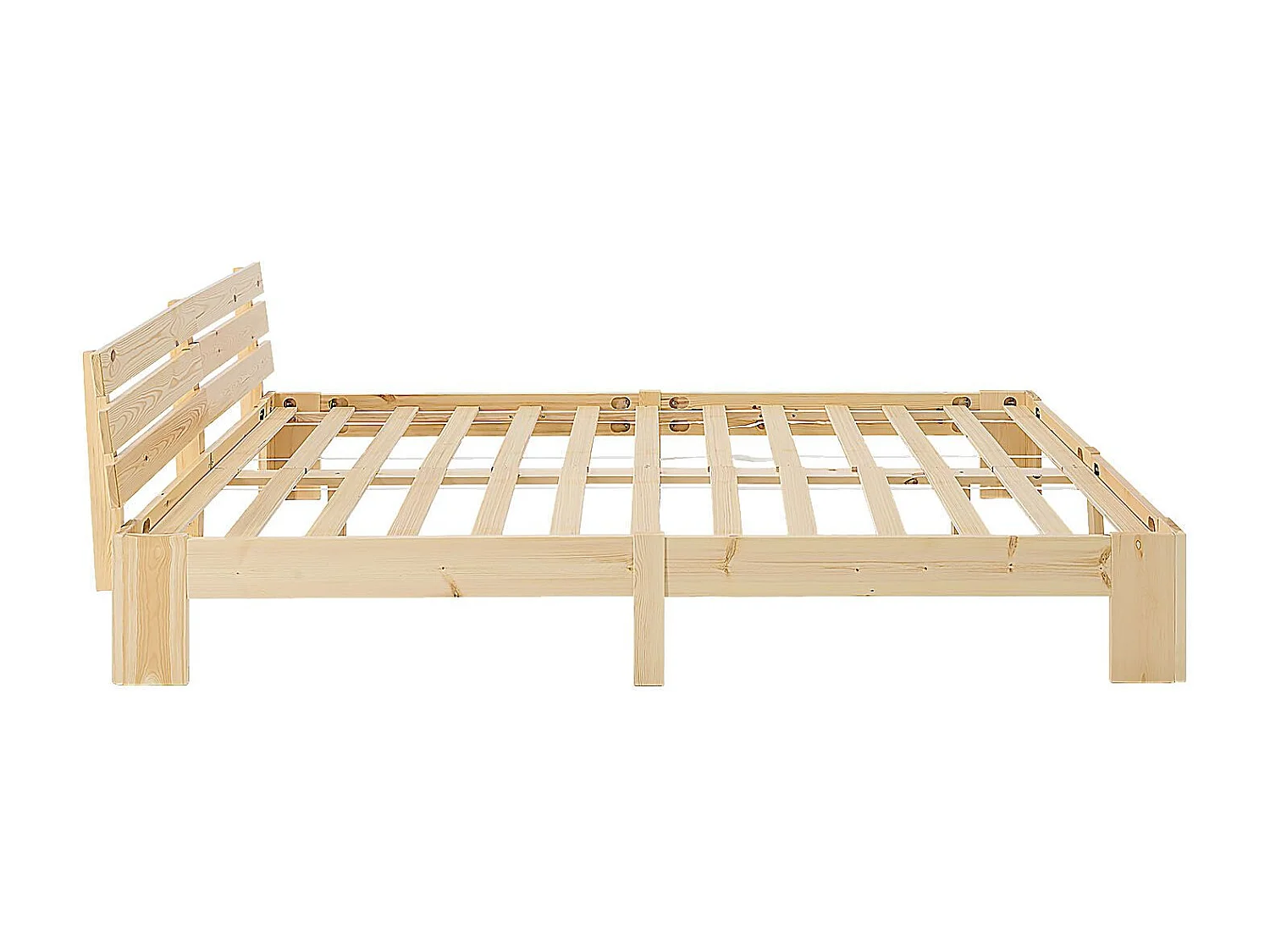 Lit Double 140x200 cm Bois Clair Futonbett