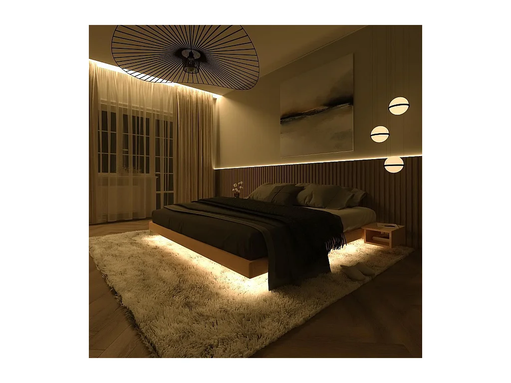 Cama doble 140x200 cm natural Carre