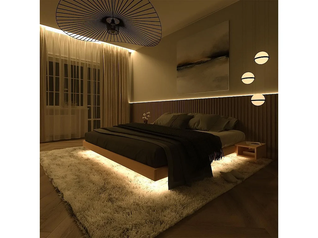 Tweepersoonsbed 140x200 cm naturel Carre