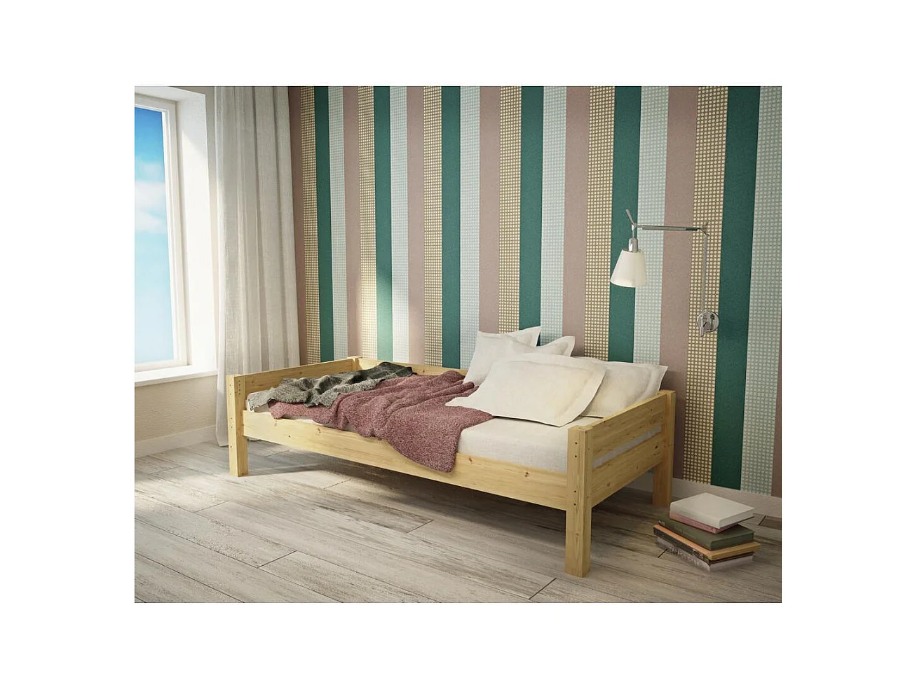 Bett 2095x995x570 mm lackierte Kiefer Lisa