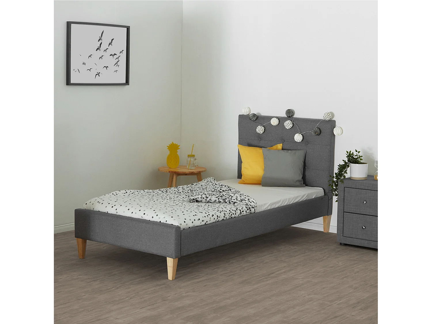 Bedframe 90x200 cm Grijs