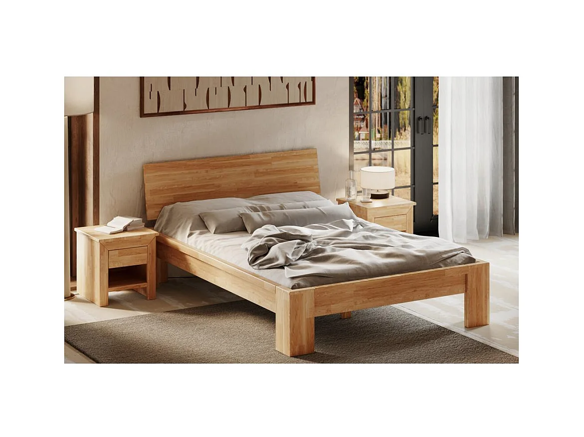 Bett 217x149x82 cm Eiche Montana geölt 140