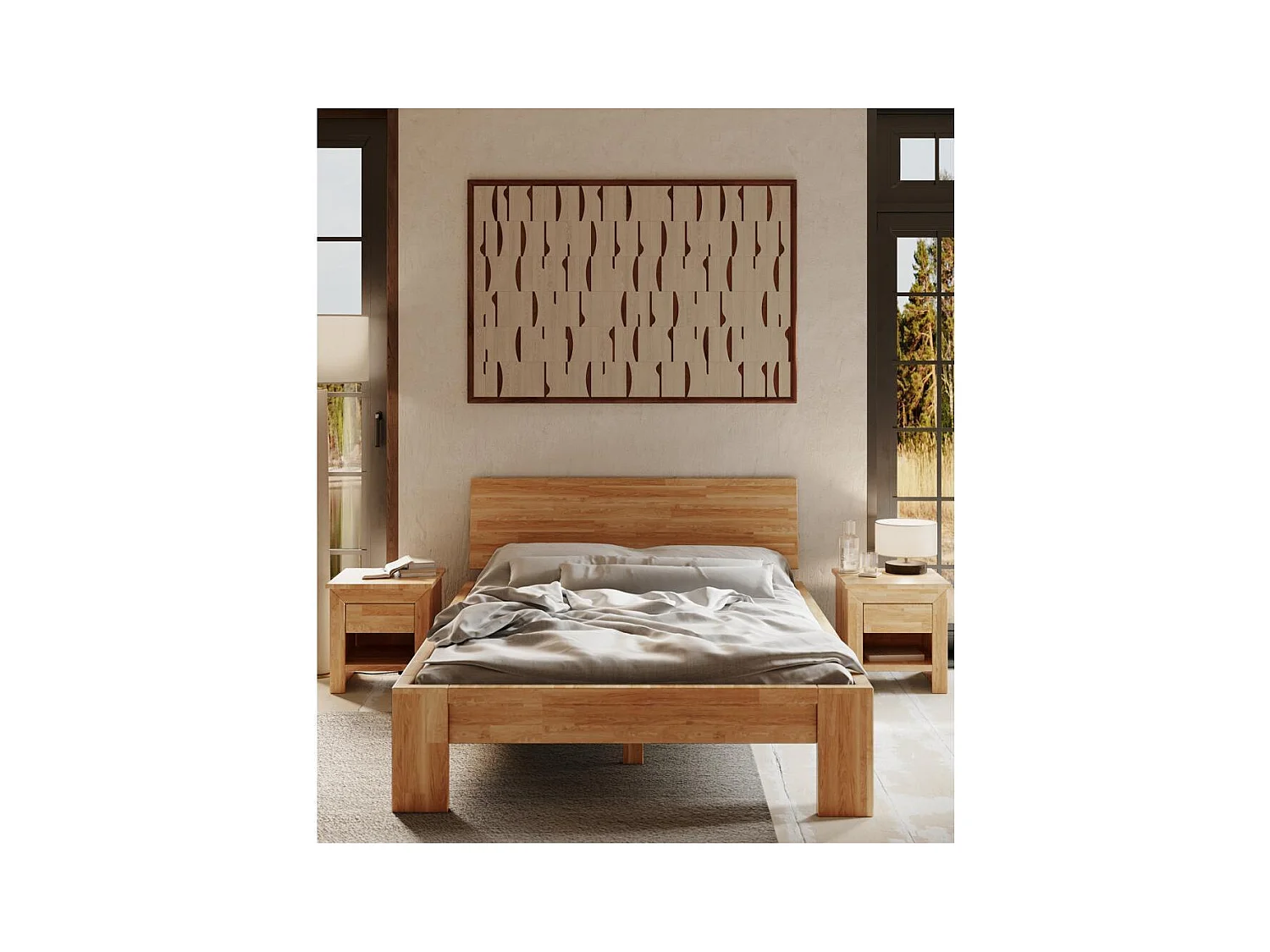 Bett 217x149x82 cm Eiche Montana geölt 140