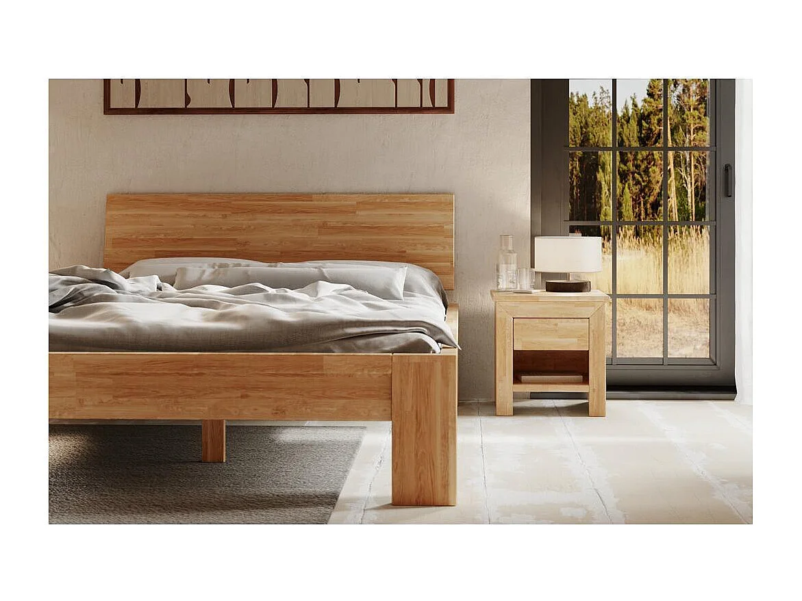 Bed 217x149x82 cm Eiken Montana geolied 140